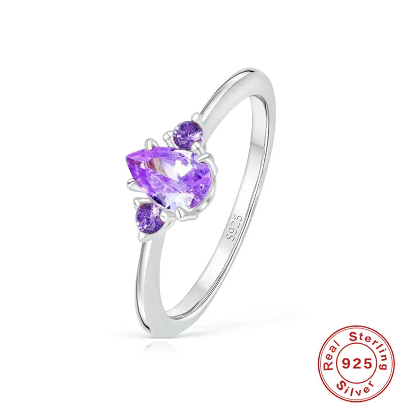 S925 Sterling Silver Luxury Diamond Crystal Ring