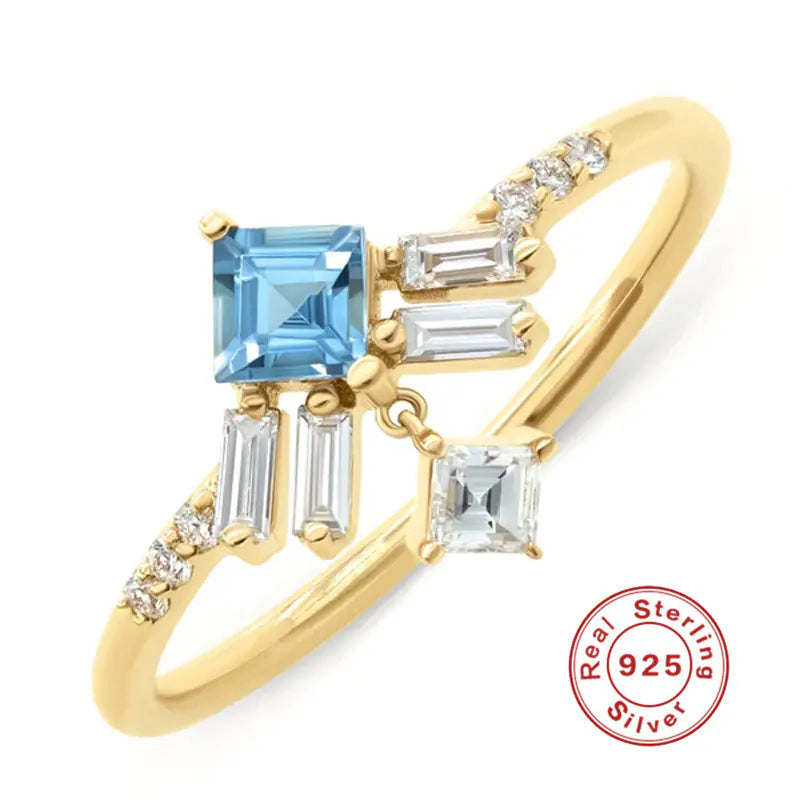 S925 Sterling Silver Luxury Diamond Crystal Ring