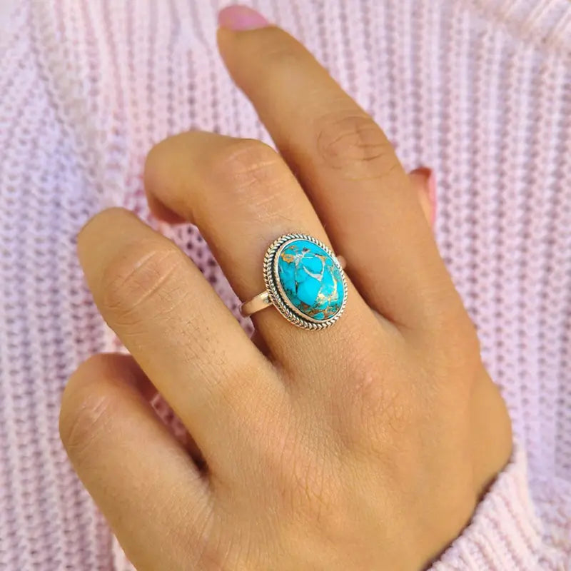 Vintage Turquoise Statement Ring for Women