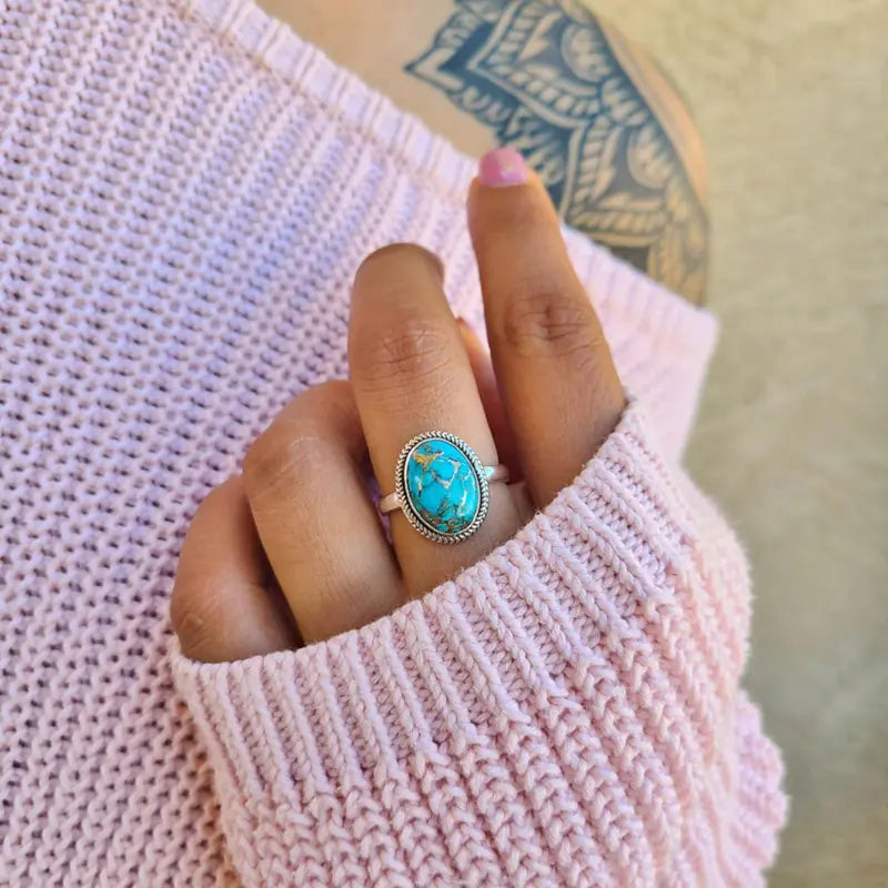 Vintage Turquoise Statement Ring for Women
