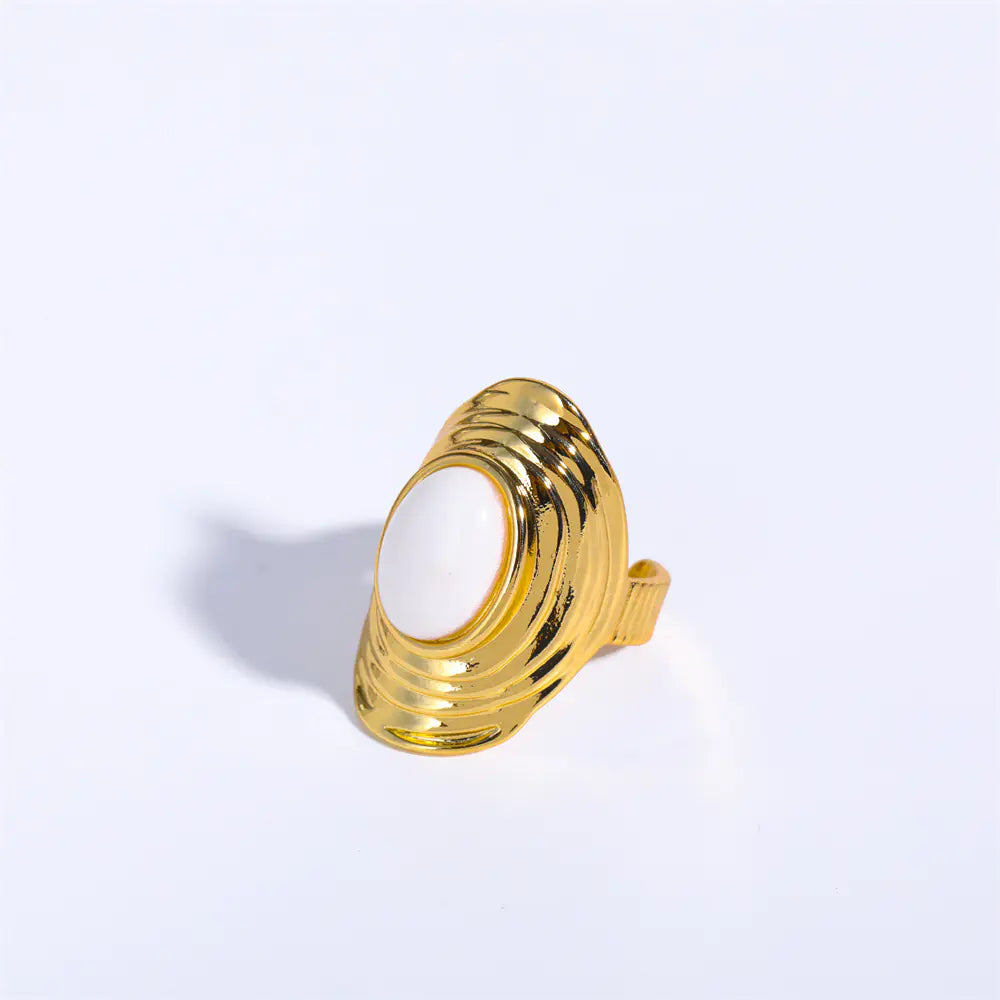 Boho Chic Natural Stone Adjustable Ring