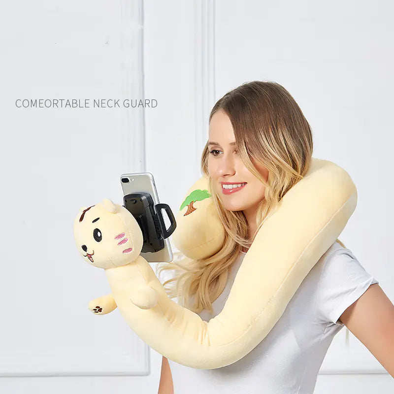 U-Shape Neck Pillow & Mobile Holder